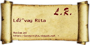 Lévay Rita névjegykártya