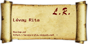 Lévay Rita névjegykártya